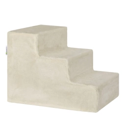 SCHODKI DLA PSA KOTA ZWIERZĄT SCHODY TIMMY 36 CM 3 STOPNIE BEŻOWE PLUSZOWE
