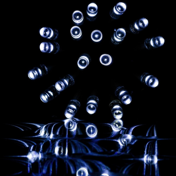 BIAŁE LAMPKI CHOINKOWE 100 LED NA BATERIE + PILOT