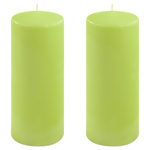 ŚWIECE STOŁOWE ZIELONE 2 SZT 25x10CM ŚWIECZKI WALCOWE TRADYCYJNE KOLUMNOWE