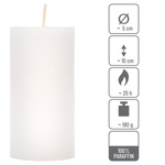 ŚWIECE STOŁOWE BIAŁE RUSTYKALNE 12SZT 6,8x11,5CM ŚWIECZKI WALCOWE KOLUMNOWE