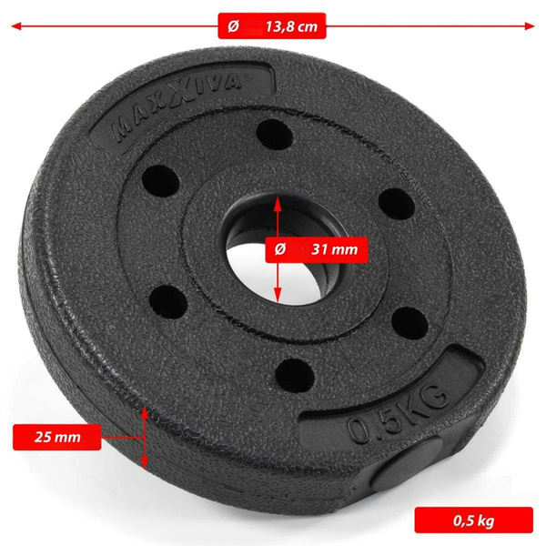 2x OBCIĄŻENIA BITUMICZNE HANTLE OBCIĄŻNIKI TALERZE 2x 0,5KG 31MM DO HANTLI