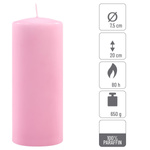 ŚWIECE STOŁOWE RÓŻOWE 6 SZT 20x7,5 CM ŚWIECZKI TRADYCYJNE KOLUMNOWE