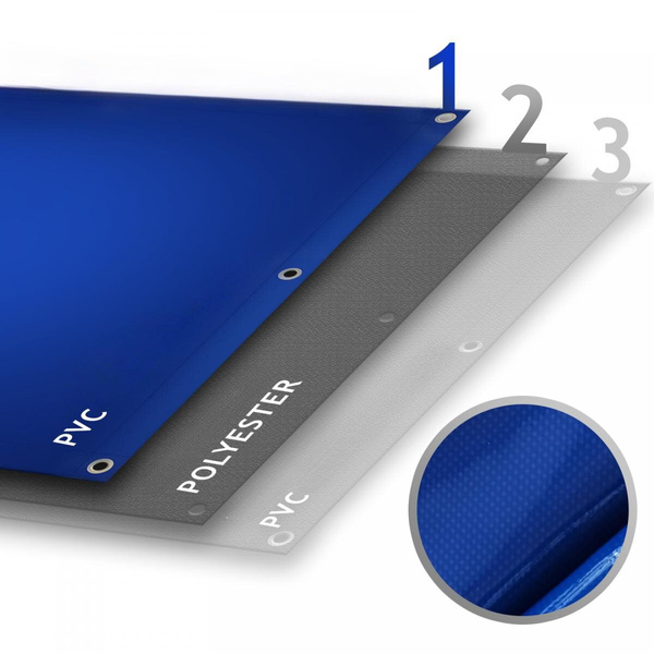 NIEBIESKA PLANDEKA 4x3 M 650G/M2 PRZEMYSŁOWA OCHRONNA Z OCZKAMI OKRYCIOWA