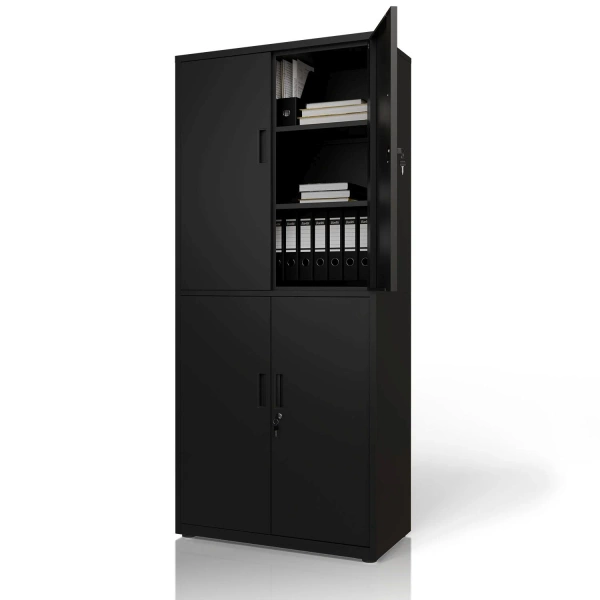 SZAFA METALOWA BIUROWA NA DOKUMENTY AKTA KLUCZ WARSZTATOWA DO GARAŻU CZARNA