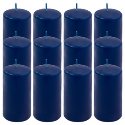 ŚWIECE STOŁOWE GRANATOWE 16x 11,5x6CM ŚWIECZKI WALCOWE TRADYCYJNE KOLUMNOWE