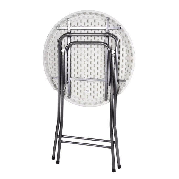 STÓŁ KOKTAJLOWY TARGOWY BANKIETOWY BISTRO SKŁADANY CZERWONY Ø80CM POKROWIEC