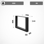 2x METALOWE NOGI 64x40 CM DO STOŁU NOGA STELAŻ RAMA PROFIL 4x8 CM STAL Q235