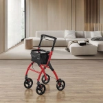 CZERWONY ROLLATOR BALKONIK NA KÓŁKACH REHABILITACYJNY CHODZIK