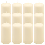 ŚWIECE STOŁOWE KREMOWE 12x 11,5x6 CM ŚWIECZKI WALCOWE TRADYCYJNE KOLUMNOWE