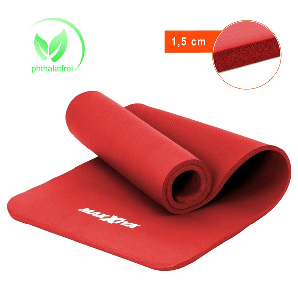 MAXXIVA CZERWONA MATA PIANKOWA 190x60x1,5cm DO ĆWICZEŃ / JOGI / FITNESS
