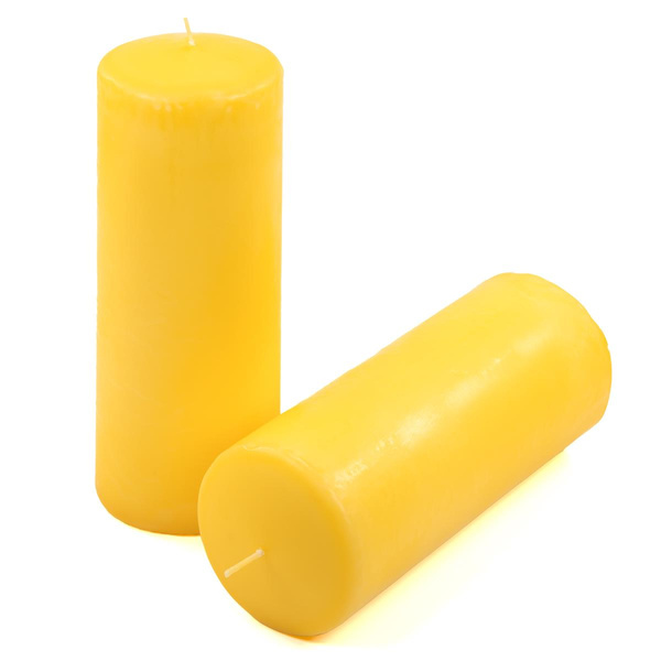 ŚWIECE STOŁOWE ŻÓŁTE 2 SZT 20x7,5CM ŚWIECZKI TRADYCYJNE KOLUMNOWE