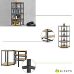 REGAŁ NAROŻNY MAGAZYNOWY METALOWY 180x70x70 CM 875KG PÓŁKI PIWNICA SZARY