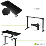 BIURKO ELEKTRYCZNE 160x75 REGULOWANE CZARNE Z REGULACJĄ WYSOKOŚCI PAMIĘCIĄ