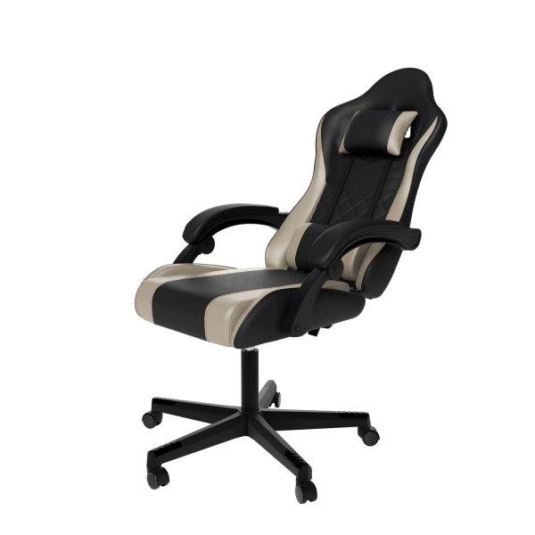 FOTEL GAMINGOWY BIUROWY KUBEŁKOWY GRACZA OBROTOWY HYPERSEAT CZARNY BEŻOWY