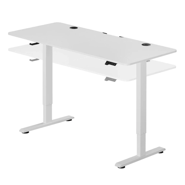 BIURKO ELEKTRYCZNE 120x60 REGULOWANE BIAŁE Z REGULACJĄ WYSOKOŚCI I PAMIĘCIĄ