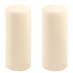 ŚWIECE STOŁOWE KREMOWE 2 SZT 25x10CM ŚWIECZKI WALCOWE TRADYCYJNE KOLUMNOWE