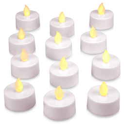 12x ŚWIECZKI LED TEALIGHT BIAŁE BEZPŁOMIENIOWE NA BATERIE + TIMER 6/18H