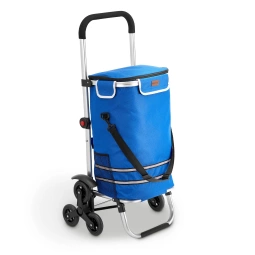 WÓZEK 3w1 NA ZAKUPY ZAKUPOWY NA SCHODY TORBA NA KÓŁKACH SKŁADANY NIEBIESKI