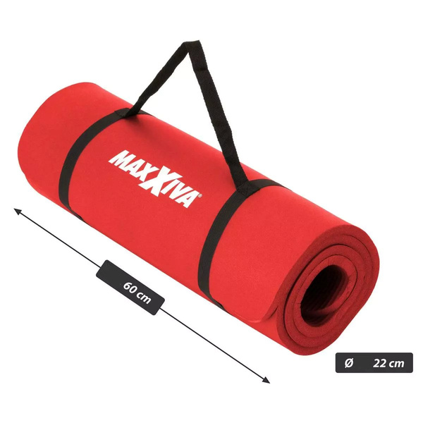 MAXXIVA CZERWONA MATA PIANKOWA 190x60x1,5cm DO ĆWICZEŃ / JOGI / FITNESS
