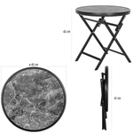 STOLIK STÓŁ SZKLANY OGRODOWY BALKONOWY SKŁADANY SZKLANY 45 CM MARMUROWY
