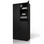 SZAFA METALOWA BIUROWA NA DOKUMENTY AKTA KLUCZ WARSZTATOWA DO GARAŻU CZARNA