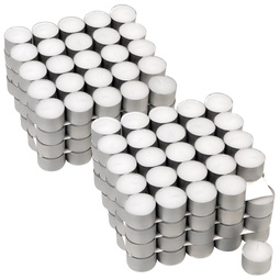 200 ŚWIECZEK TEALIGHT PODGRZEWACZE W ALUMINIUM CZAS PALENIA 8H BEZZAPACHOWE