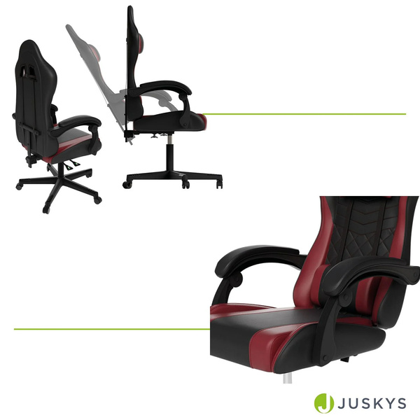 FOTEL GAMINGOWY BIUROWY KUBEŁKOWY GRACZA OBROTOWY HYPERSEAT CZARNY BORDOWY