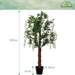 SZTUCZNE DRZEWO WISTERIA GLICYNIA BIAŁA 120 CM