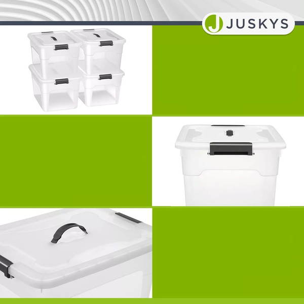 4x POJEMNIK 45L DO PRZECHOWYWANIA Z POKRYWĄ ZESTAW UNIWERSALNY ORGANIZER