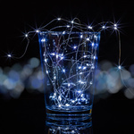 ZESTAW 2x 100LED LAMPKI DRUCIKI CHOINKOWE ZIMNA BIEL NA BATERIE