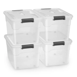 4x POJEMNIK 45L DO PRZECHOWYWANIA Z POKRYWĄ ZESTAW UNIWERSALNY ORGANIZER