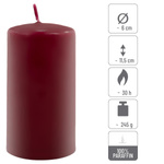 ŚWIECE STOŁOWE BORDOWE 18x 11,5x6 CM ŚWIECZKI WALCOWE TRADYCYJNE KOLUMNOWE