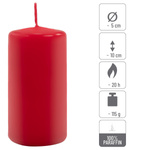 ŚWIECE STOŁOWE CZERWONE 24SZT 10x5CM DEKOR ŚWIECZKI WALCOWE TRADYCYJNE