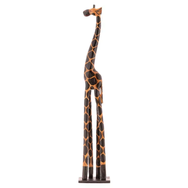 FIGURKA ŻYRAFY DREWNIANA 120 CM DEKORACJA W STYLU AFRYKAŃSKIM GHANA
