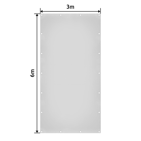 BIAŁA PLANDEKA 4x3 M 650G/M2 PRZEMYSŁOWA OCHRONNA Z OCZKAMI OKRYCIOWA