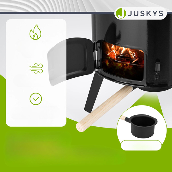 GRILL KOCIOŁEK MYŚLIWSKI EMALIOWANY PIECYK GARNEK  NA GULASZ 17L + 8L 