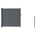 SZARA MARKIZA BOCZNA ROZSUWANA 500x200 CM WYSUWANA ROLETA OSŁONA TARASOWA