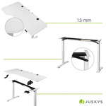 BIURKO ELEKTRYCZNE 160x75 REGULOWANE BIAŁE Z REGULACJĄ WYSOKOŚCI I PAMIĘCIĄ