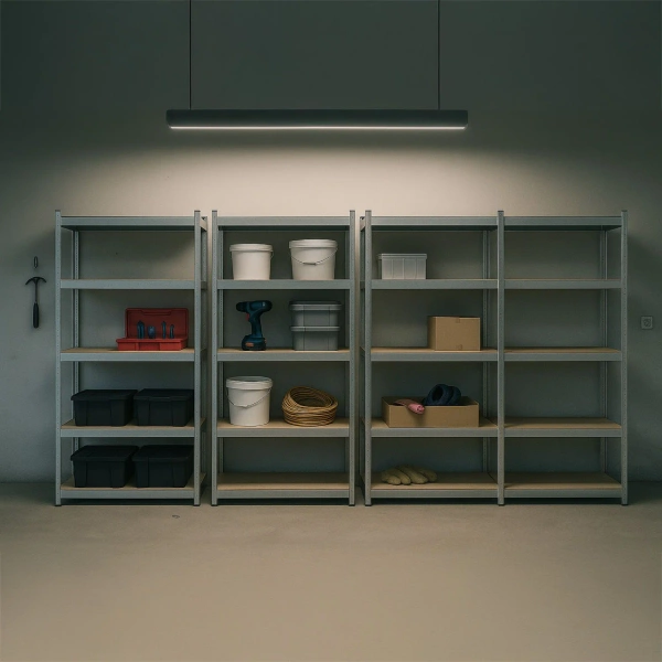 4x REGAŁ MAGAZYNOWY 180x90x40CM 3500KG SREBRNY METALOWY PÓŁKI GARAŻ PIWNICA