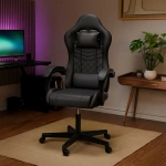 FOTEL GAMINGOWY BIUROWY KUBEŁKOWY ERGO DLA GRACZA OBROTOWY HYPERSEAT CZARNY