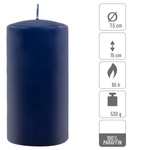 ŚWIECE STOŁOWE GRANATOWE 2 SZT 15,5x7,5 CM ŚWIECZKI TRADYCYJNE KOLUMNOWE