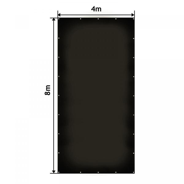 CZARNA PLANDEKA 4x8 M 650G/M2 PRZEMYSŁOWA OCHRONNA Z OCZKAMI OKRYCIOWA