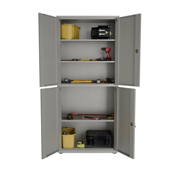 SZAFA METALOWA BIUROWA NA DOKUMENTY AKTA KLUCZ WARSZTATOWA DO GARAŻU SZARA