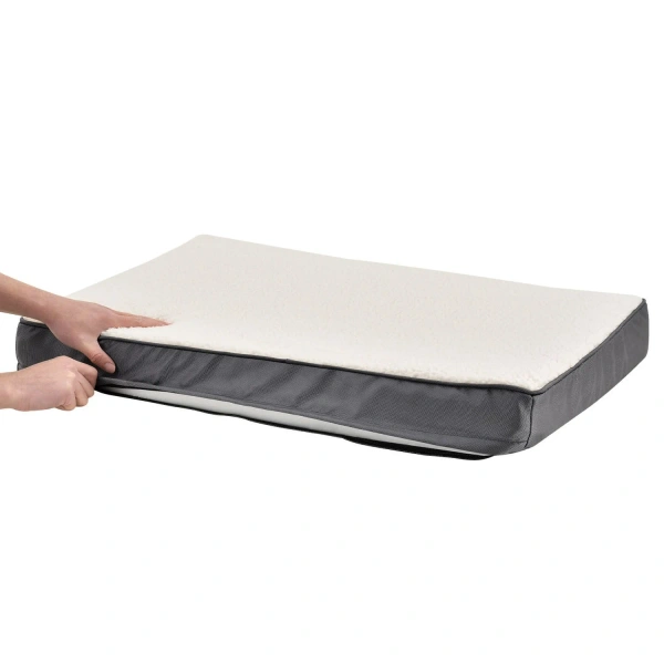 ORTOPEDYCZNE LEGOWISKO DLA PSA MATERAC ŁÓŻKO MILOW 76X51X8 CM BEŻOWO-SZARE