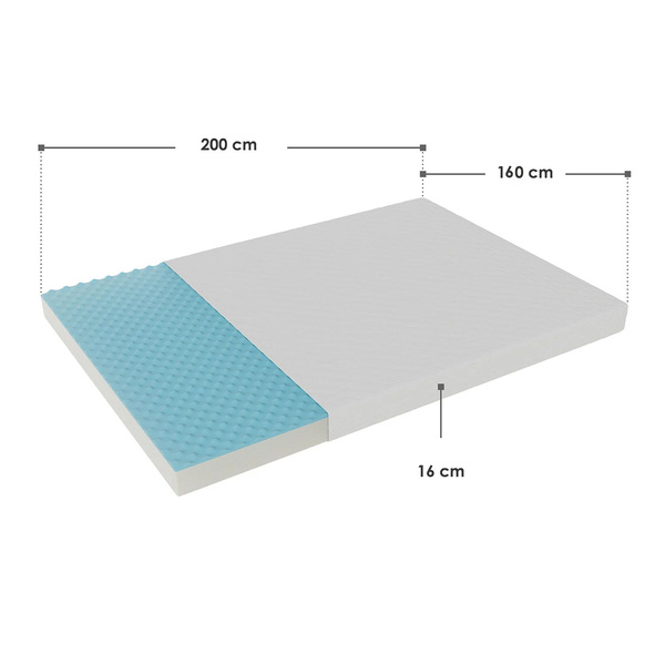 MATERAC PIANKOWY 160x200 16 CM H3 ORTOPEDYCZNY ANTYALERGICZNY MEMORY PIANKA