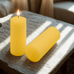 ŚWIECE STOŁOWE ŻÓTŁE 6 SZT 25x10 CM ŚWIECZKI WALCOWE TRADYCYJNE KOLUMNOWE