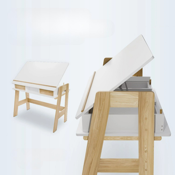 BIURKO DZIECIĘCE REGULOWANE Z SZUFLADAMI STOLIK DO NAUKI STÓŁ KREŚLARSKI