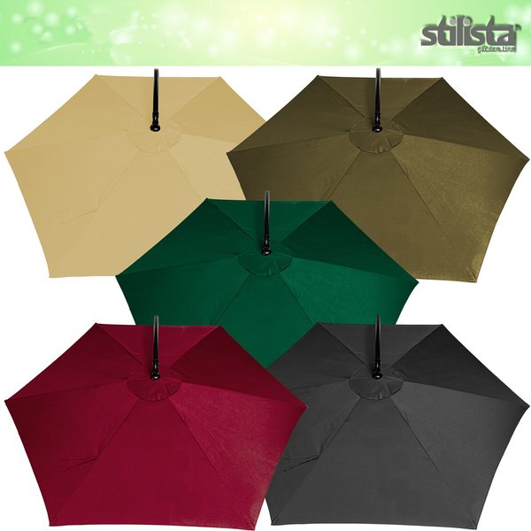 ZIELONY PARASOL OGRODOWY Z KORBKĄ 3,5 METRA 