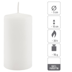 ŚWIECE STOŁOWE BIAŁE 8 SZT 10x5 CM DEKORACYJNE ŚWIECZKI WALCOWE TRADYCYJNE