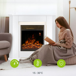 KOMINEK ELEKTRYCZNY 2000W 2 TRYBY BIAŁY NAROŻNY Z EFEKTEM PŁOMIENIA+ LED